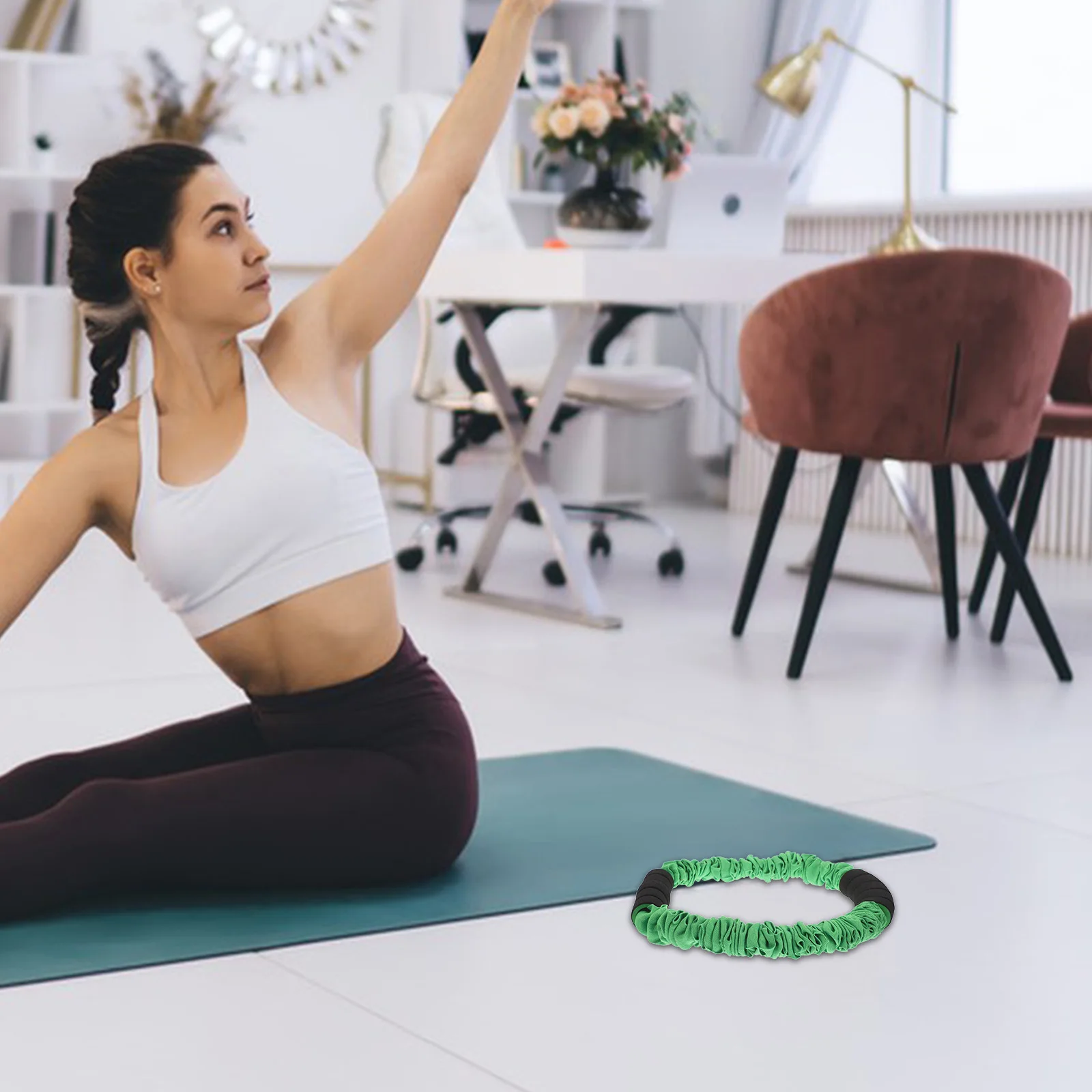 

Resistance Band Elastic Hoop O-Shaped for Yoga Fitness Pilates Back Stretching Durable Multifunctional Exercise Ring Gym
