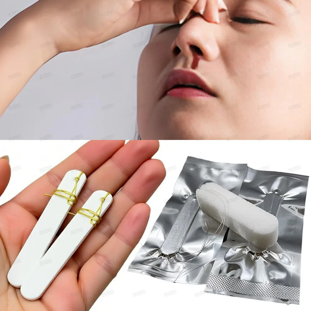 10Pcs Sterile Disposable Nasal Dressing Medical Hemostatic PVA Sponge Nose Bleeding Nasal Packing Haemostasis Plug Accessories