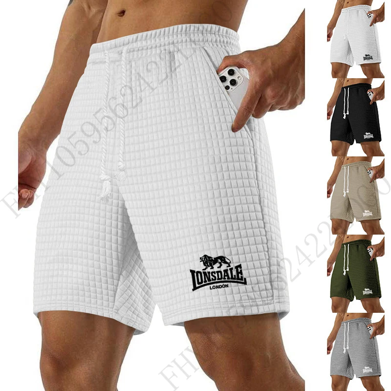 

New summer breathable shorts, men's casual quick drying shorts, pocket and lace-up, loose, solid color fitness jogging shorts