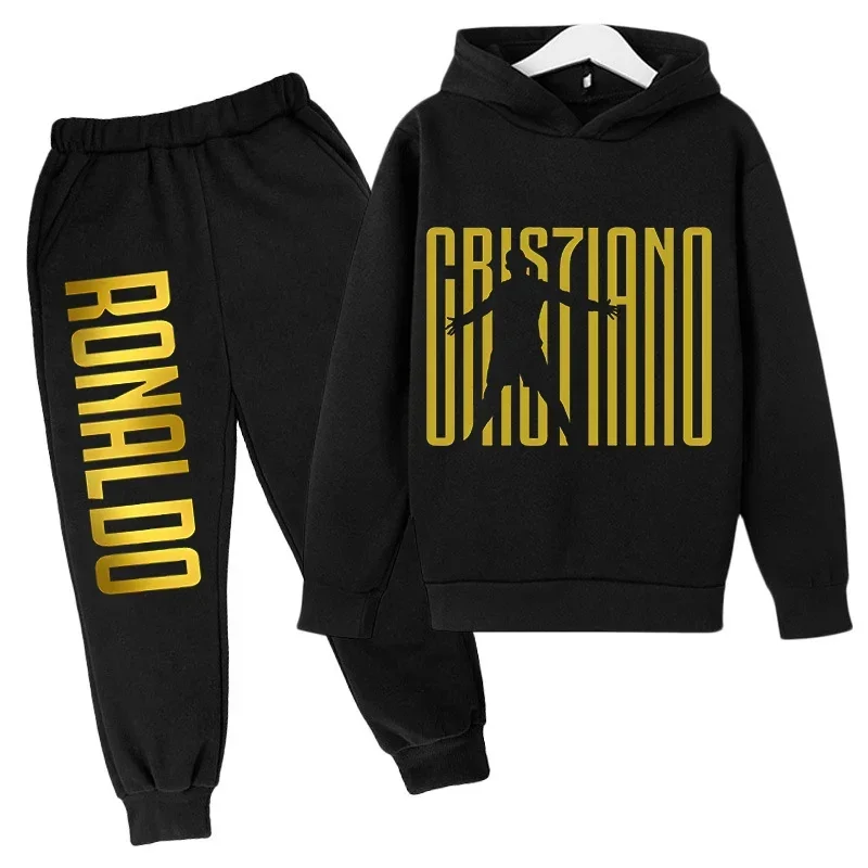 

Spring and Autumn Ronaldo Printed Sports Children's Clothing Children's Hoodie Set Sweatshirt Pants 2-piece Set Toddler Girl