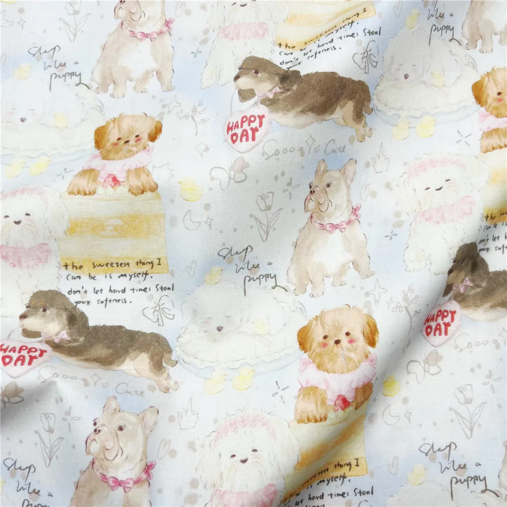 pet dogs and cats 100% Cotton Fabric Patchwork Sewing Quilting Fabrics Needlework For Tissue DIY Cloth Sew Dress