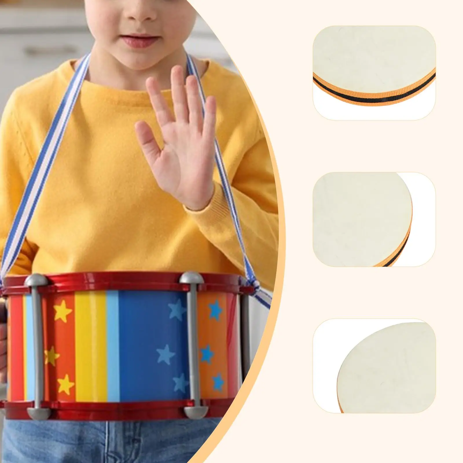 أداة قرع الطبلة اليدوية مقاس 8 بوصات، أداة شفاء صوت الطبل المموجة لمتعة العائلة #1