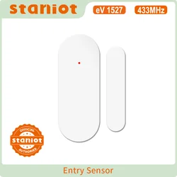 Staniot tuya 433mhz sistema de alarme doméstico sensor automático inteligente sem fio detectores porta e janela código abertura/fechamento porta