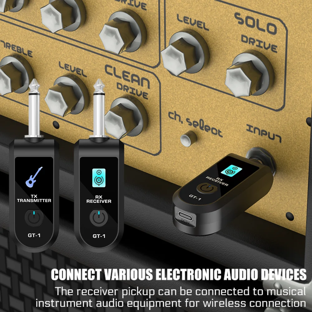 2.4G Wireless Guitar Transmitter Receiver with Precise Sound 30-50M Launcher Receiver Guitar System for Bass Electric Instrument