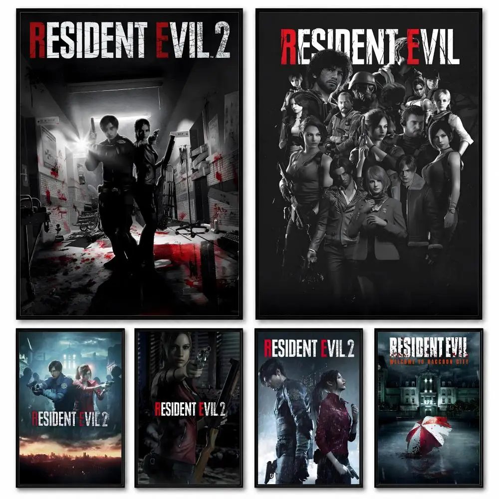 R-resident-Evil Game Poster Room Decor Home Wall Art Printing Waterproof Garage BedRoom Posters Gift