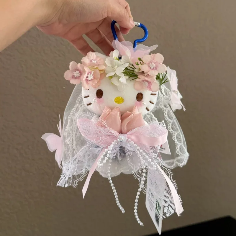 cartoon Hello Kitty cos flower fairy series cartoon plush doll keychain PP stuffed doll PP cotton stuffed doll Kawaii pendant  - view 3