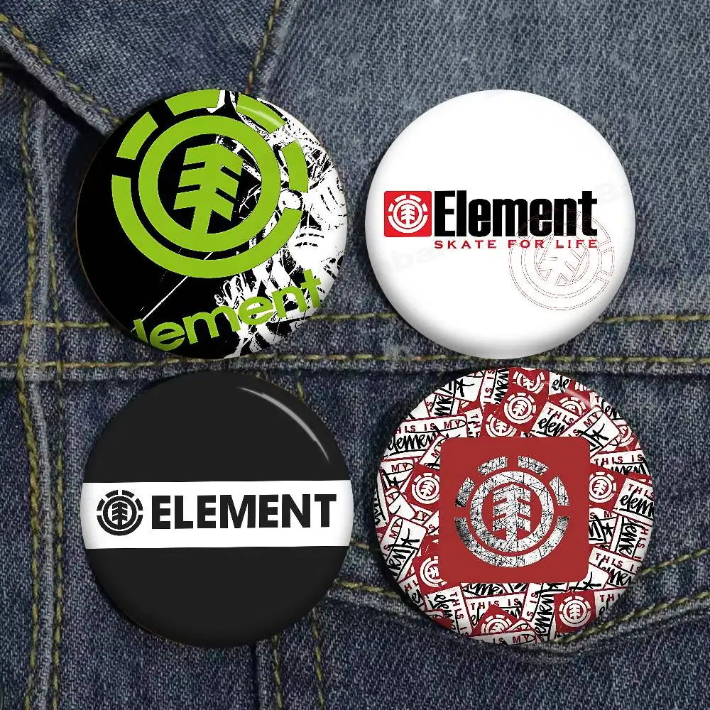 E-Element skateboard logo Anime Button Pin Handmade Brooch for Clothes Cartoon Badge Backpack Decoration Jewelry Accessories