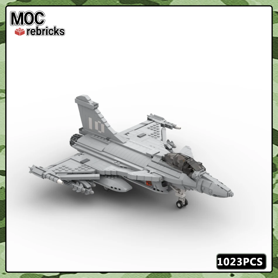 MOC Military Serie Baustein Modell Rafale Fliegende Waffe Teile Set Originalität DIY Kinder Geschenk Pädagogisches Spielzeug