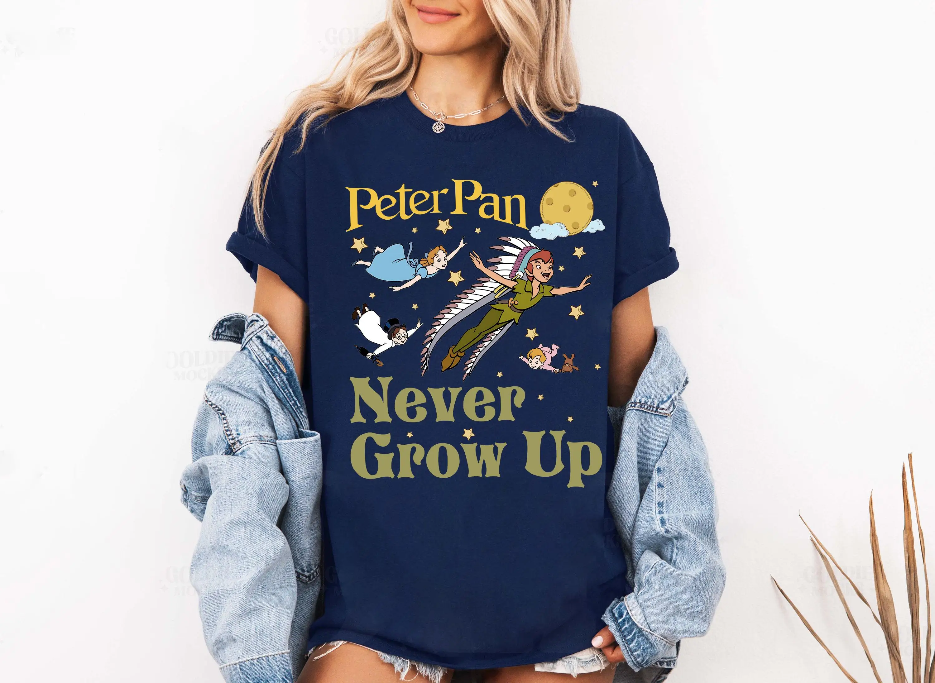 

Disney Peter Pan Movie Flying Never Grows Up Vintage T-Shirt, Disney Peter Pan Shirt, Disneyland Family Matching Shirt