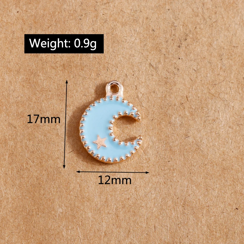 10 Stück Mix Emaille Galaxie Planet Raum Charms für Halsketten Armband Ohrringe Mond Sterne Anhänger DIY Schmuck Herstellung Zubehör – Detail 3