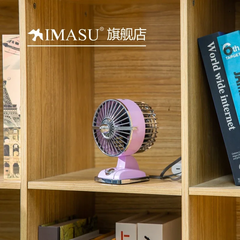 IMASU Aromatherapy USB Mini Retro Airplane Fan Office Art Desktop Light Bedroom School Fan