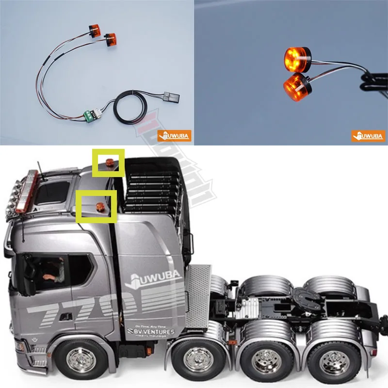 770S 1/14 RC Truck Roof Light Wick Kit Light Beacon Light For Tamiya 1 14 Rc Tractor Truck 770S 56371 Parts Accessories