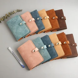 A7 Soft PU 6 Ring Binder PU Clip-on Notebook Leather Loose Leaf Notebook Cover Notebooks Journal Kawaii Stationery