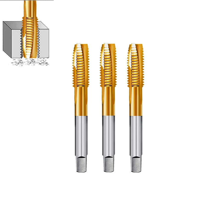 HSS Titanium Coating Screw Tap Drill Bit M2 M3  M4 M5 M6 M8 M10 M12 M14 M16 Metric Straight Flute Thread Tap Hand Tools