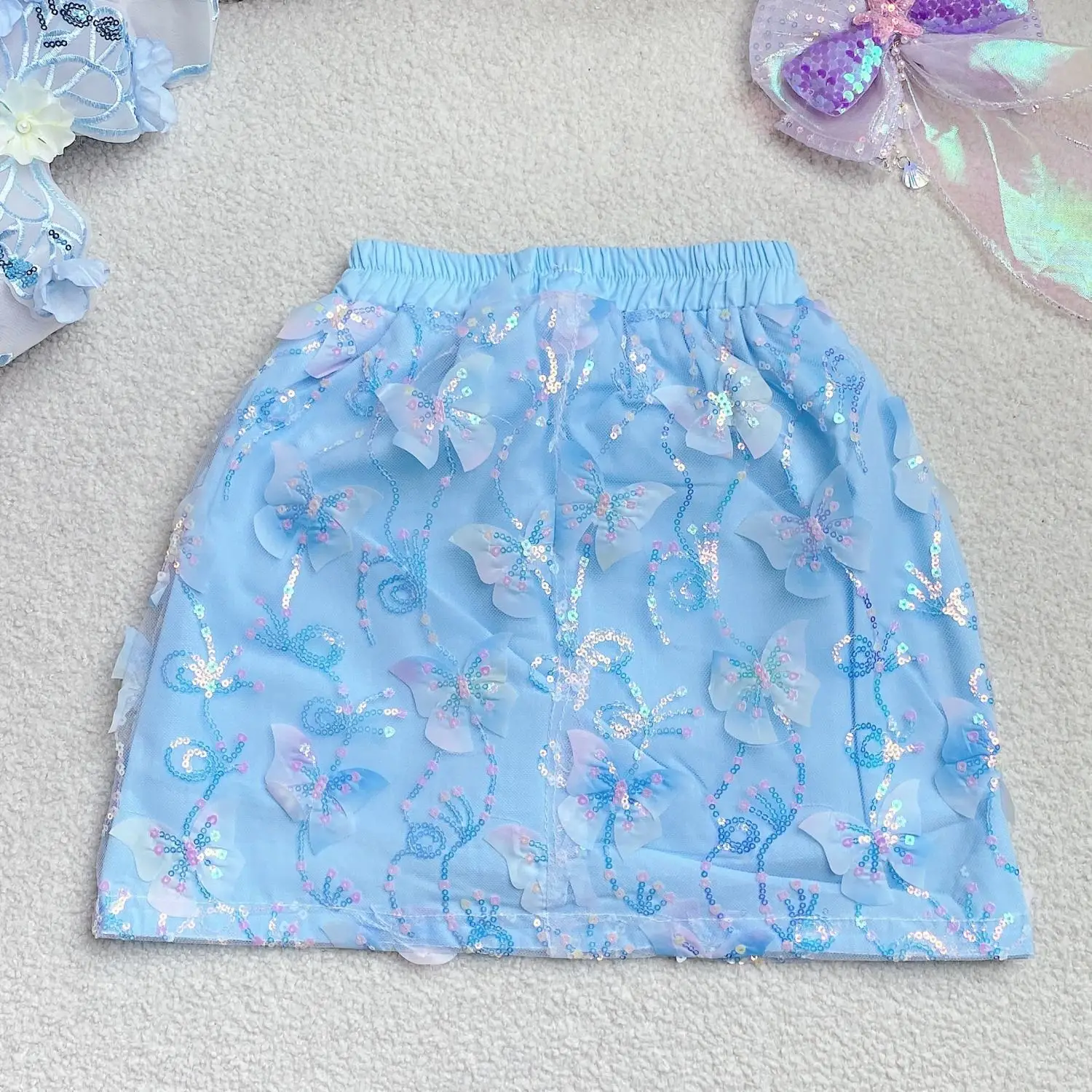 Girls Spring Summer New Skirt 2026 Children Super Fairy Baby Sweet Sequin Skirt Versatile Princess Skirt