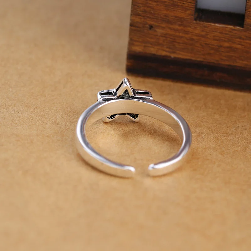 Women's 925 Sterling Silver Star Ring, Luxury Jewelry Gift