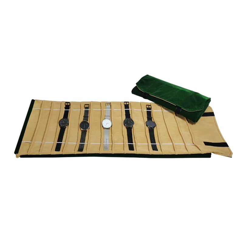 Velvet Watch Roll Bag Jewelry Holder Case