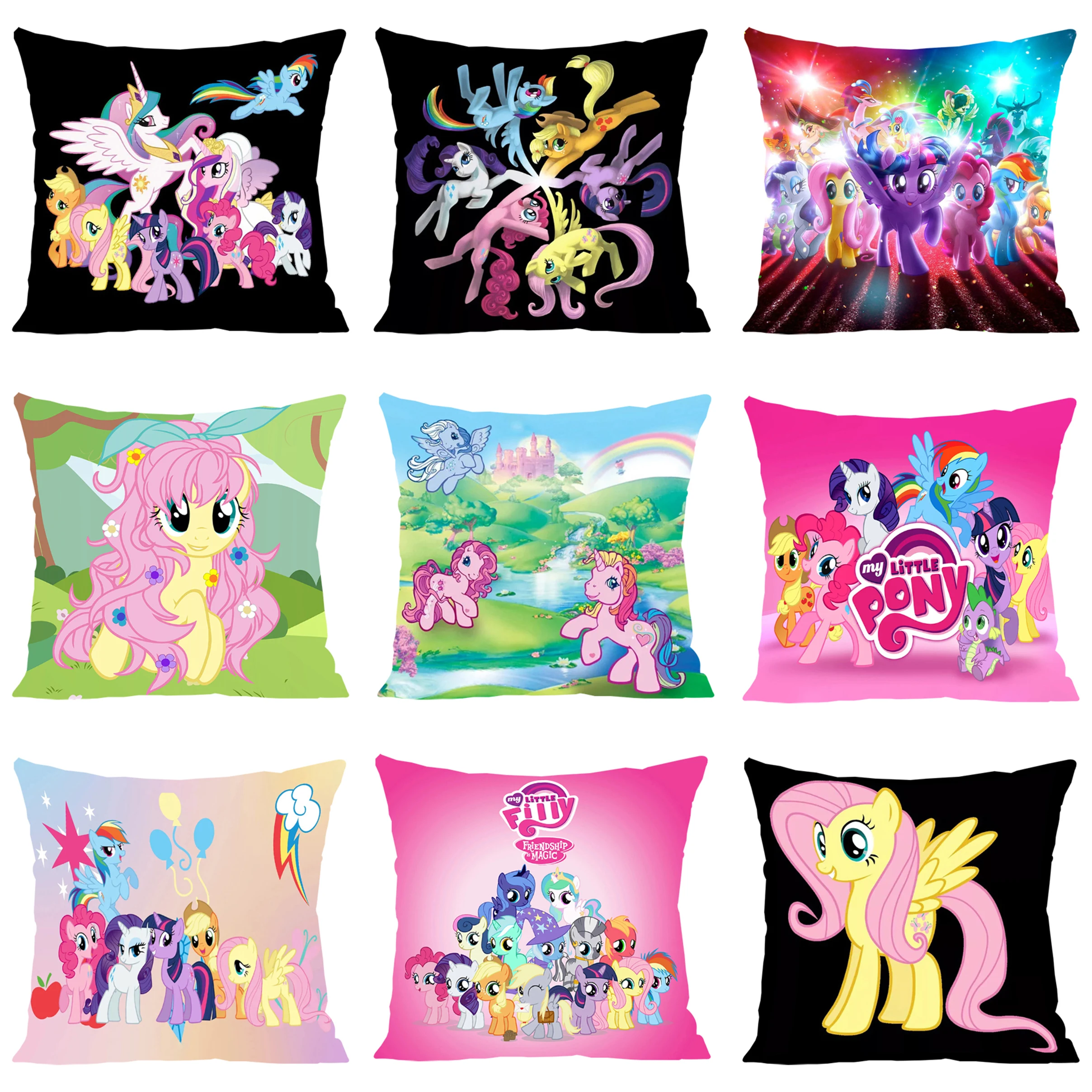 M-My Little Ponys Cushion Covers for Decorative Cushions Pillow Cases 45x45 Cushions Cover Bed Pillowcases Pillowcase 40x40 Sofa