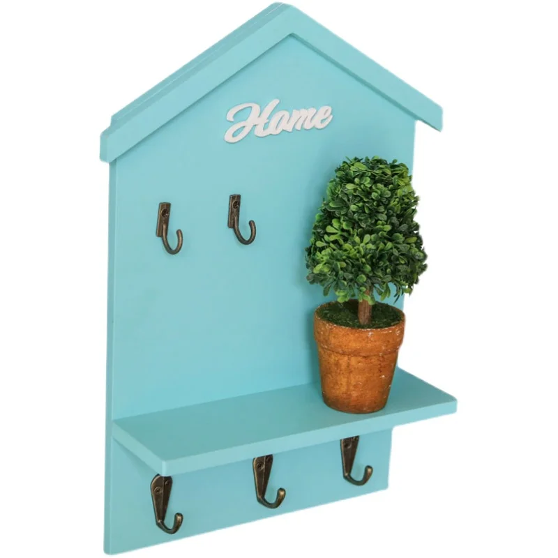 American Style Small House Key Box Porch Pendant Decorations Wall Hanging Key Storage Rack Shelf Home Door Hooks Decoration