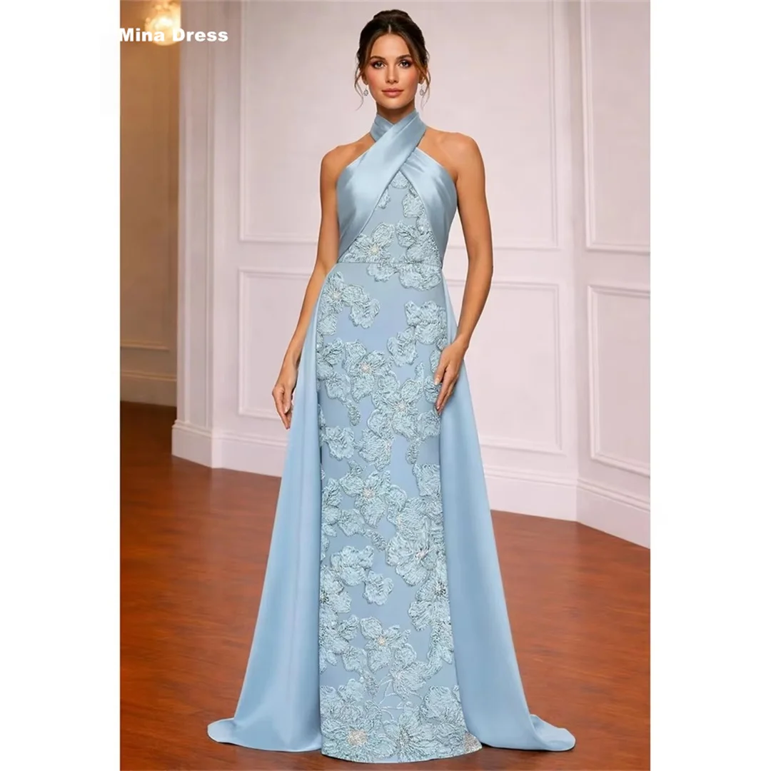 

Mina Customized Green Birthday Dress Flowers Evening Dresses for Special Occasions Embroidery Beads Wedding Guest Dresses Prom