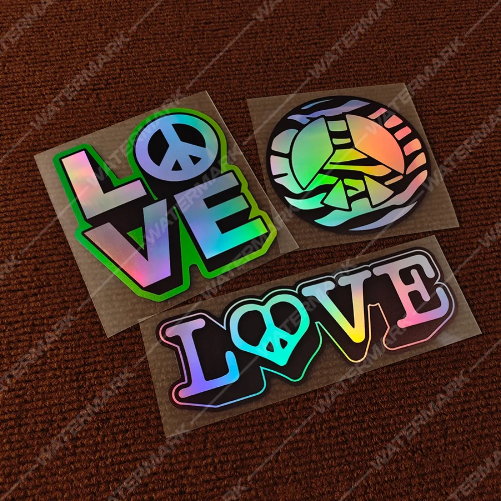 1 Piece Peace Symbol Anti-Nuclear War Emblem Laser-Laser Material Car Decal Waterproof Vinyl Sticker