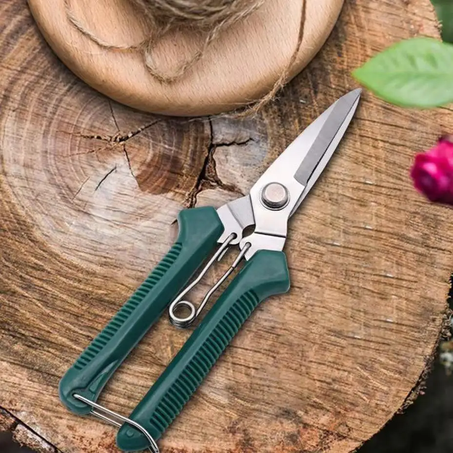 1 Pcs Straight Head Pruning Shears Non-slip HandleStainless Steel Outils Manuels Household Bonsai Garden Scissors Pruing Shear