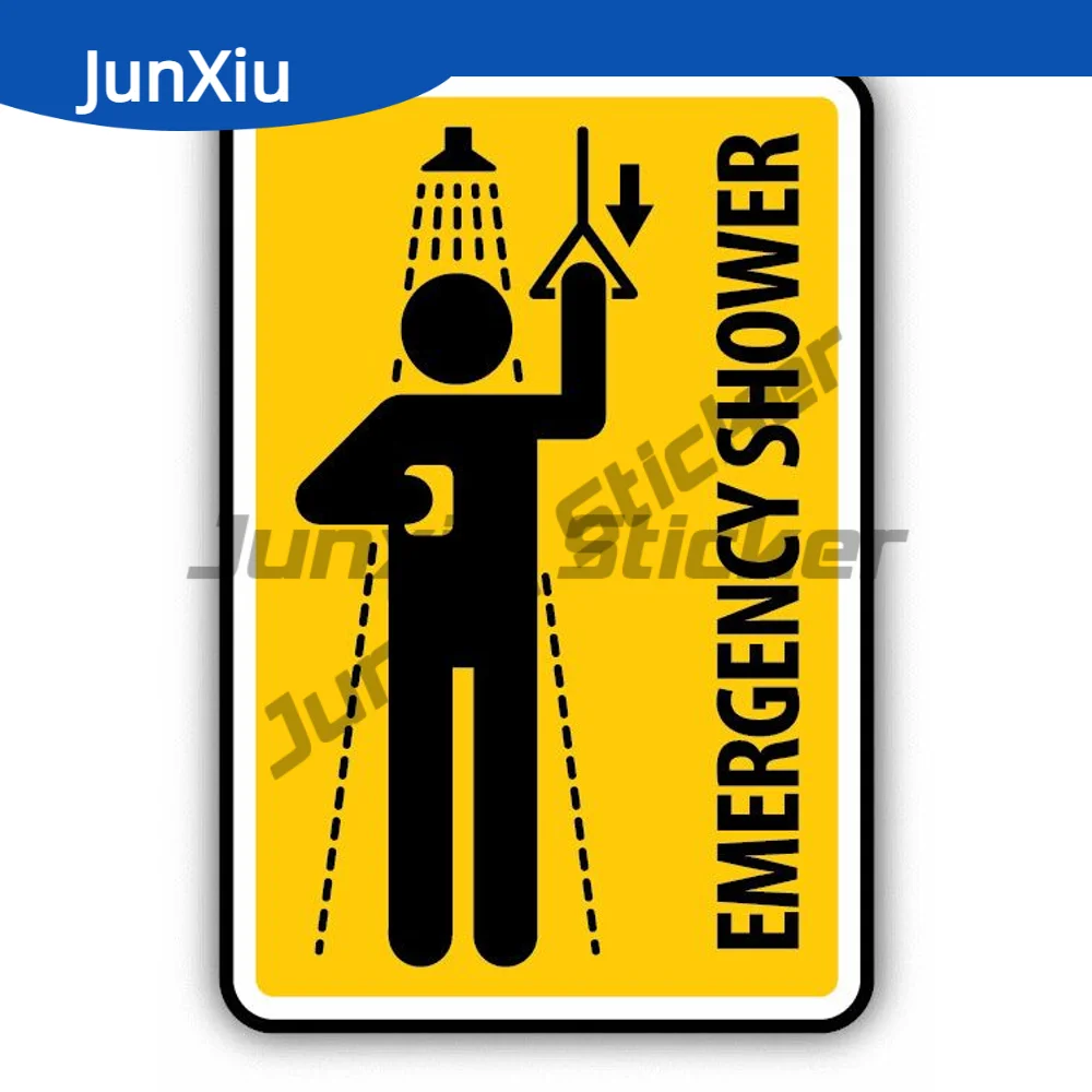 

Emergency Shower Warning Sign Sticker Funny Humor Car Bumper Decal Exterior High-quality Car Accessories Camping Laptop Trolley