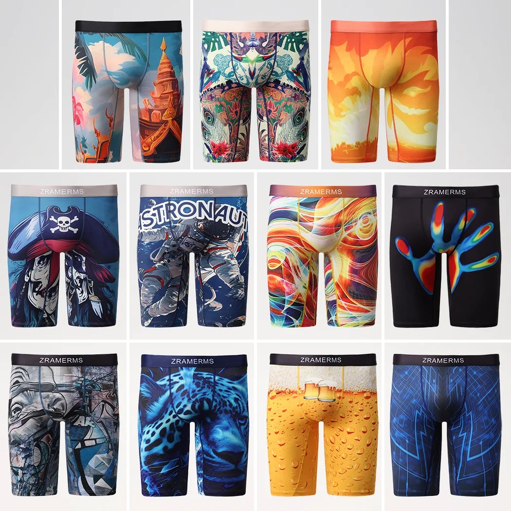 1Pc Men Underwear Breathable Sexy Men's Panties Lingerie Underpants Fashion Print Men Boxer Trunks