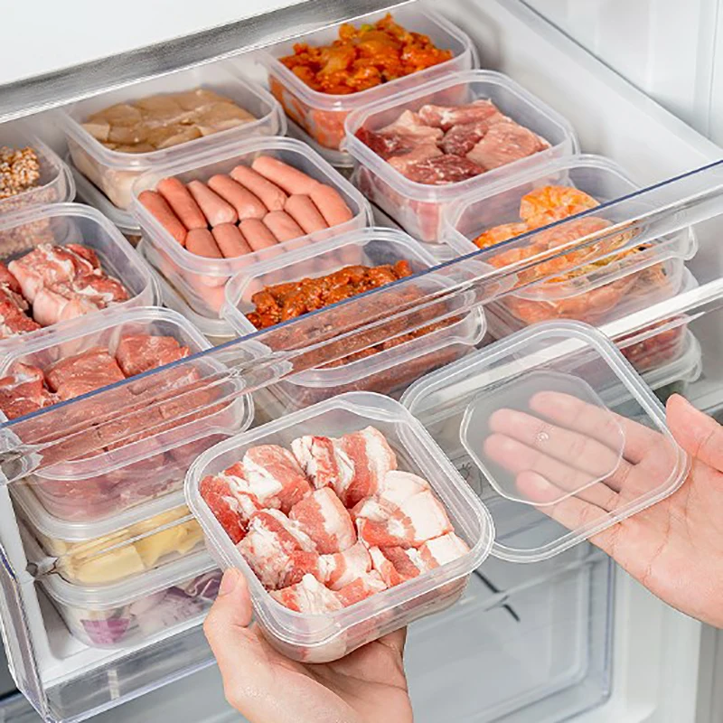 Refrigerator Storage Box Fridge Organizer Meat Fruit Vegetable Food Container Sealed Fresh Box With Lid Kitchen Accessories