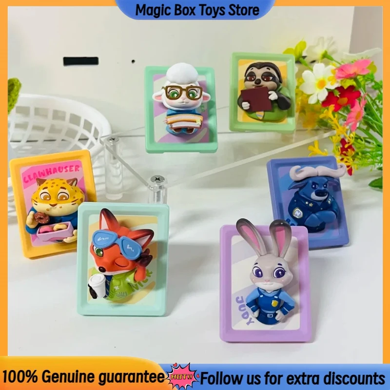 

Authentic Disney Zootopia Semi 3D Photo Frame Blind Box Cute Character Figure Desktop Ornament Collectible Toy Gift For Girls