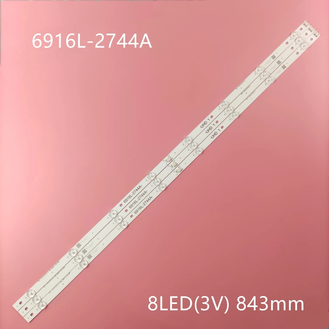 8LED 843mm LED Backlight strip For 43UH610A 43UH6100 43UH620V 43UH610T 43UH630V 43UH617T 6916L-2744A UHD 1 LC430DGE (FJ) (M2)