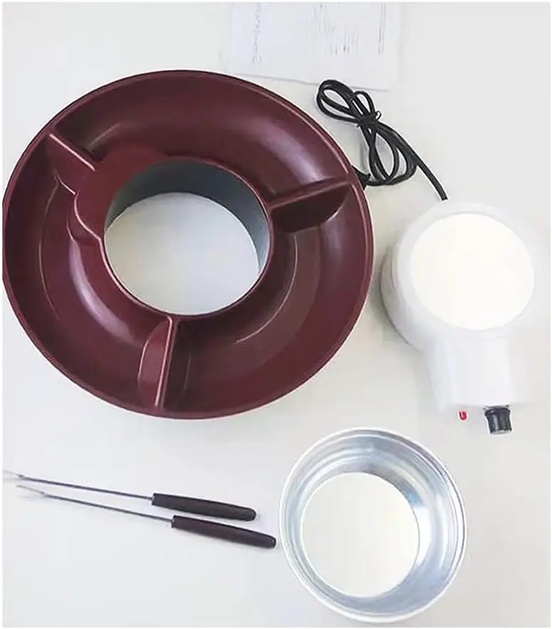 Juego de fondue de chocolate: crisol autoriscaldante con 2 configuraciones de temperatura para inmersión de frutas, malvaviscos y pasteles - Perfecto
