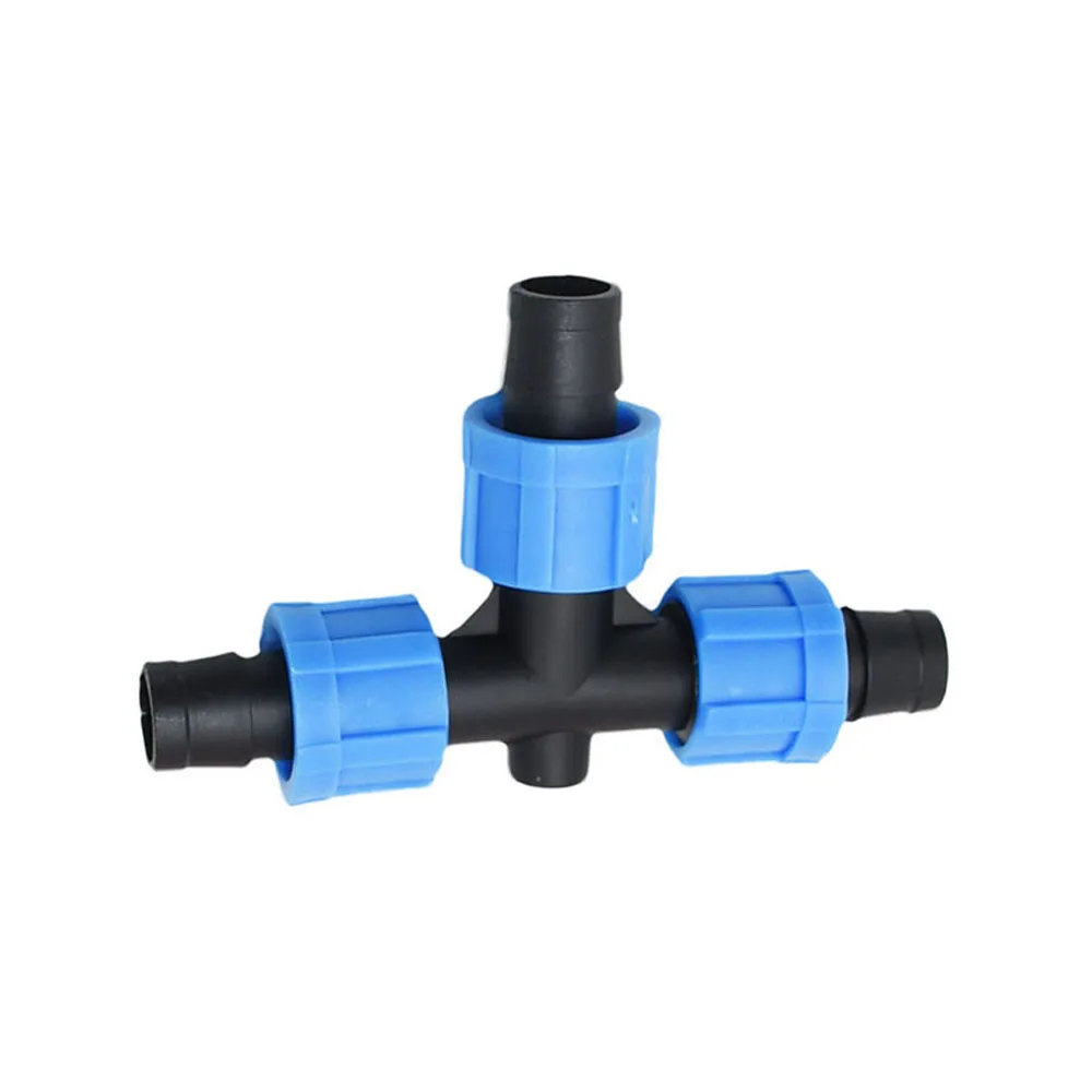 

Irrigation 16mm Drip Tape Tee Connector Screw 3 Way Garden Hose Water Splitter Thread locking Drip Tape For Irrigation 1Pcs