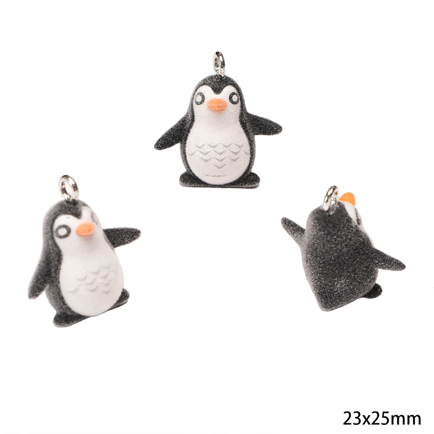 3D Flocking Resin Animal Charms for DIY Jewelry