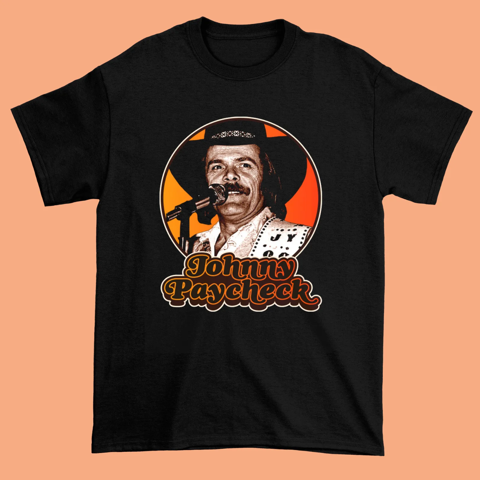 Merry Christmas Johnny Paycheck Cotton Black Classic Tee Shirt