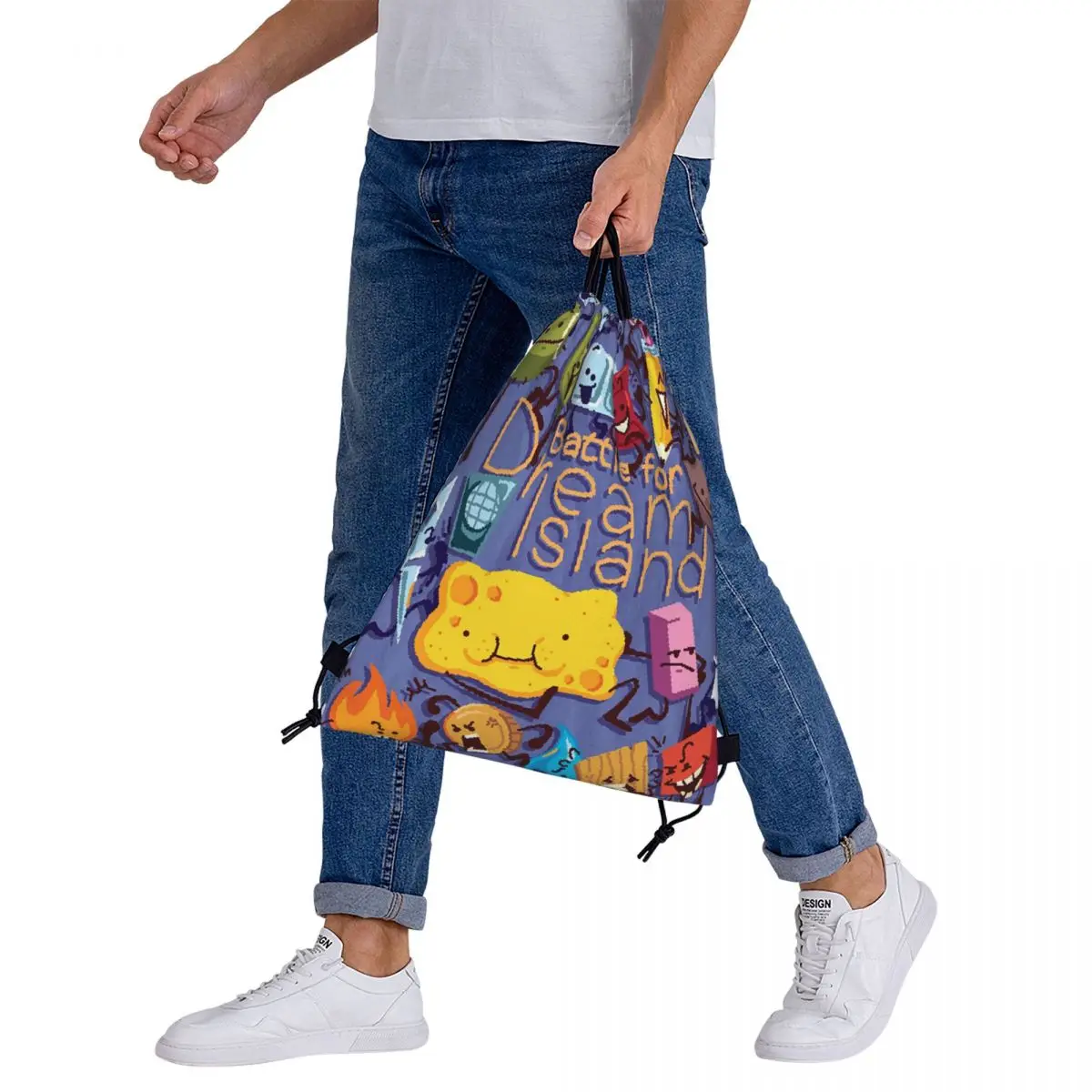 BFDI Quattro zaini BFB Borse casual con coulisse Scarpe Borsa Borse per libri per uomo donna studenti