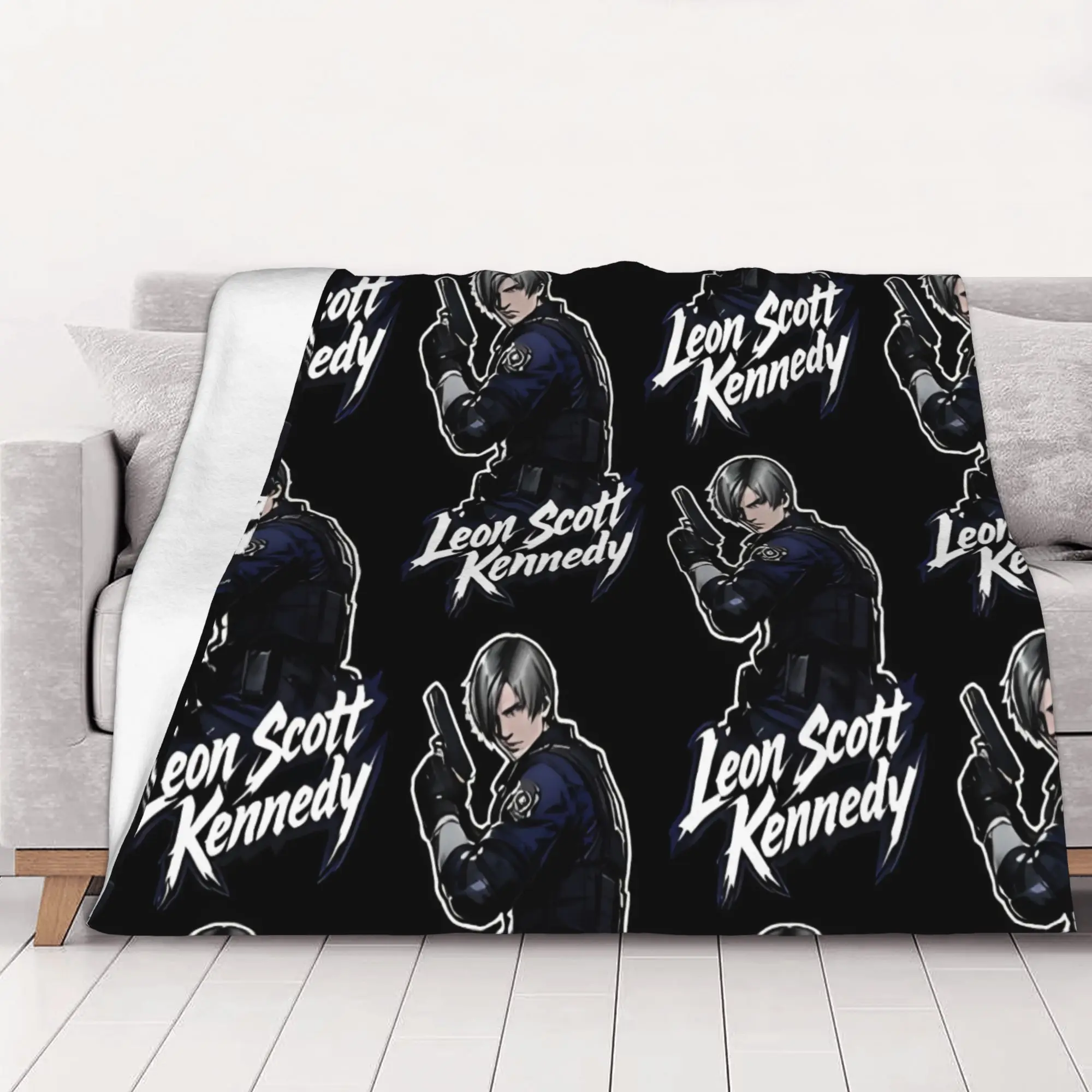 1PC home Cutecore Leon S Kennedy Resident Evil Blanket Super Cosy Plush Home Living Room Sofa halloween