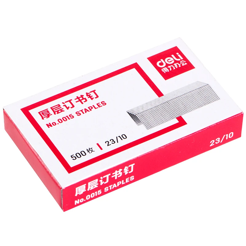 500PCS Deli 0015 Universal Staples 23/10 Binding 60 Sheets 12.8x10mm Width X Height Office Supply Stapler Refill
