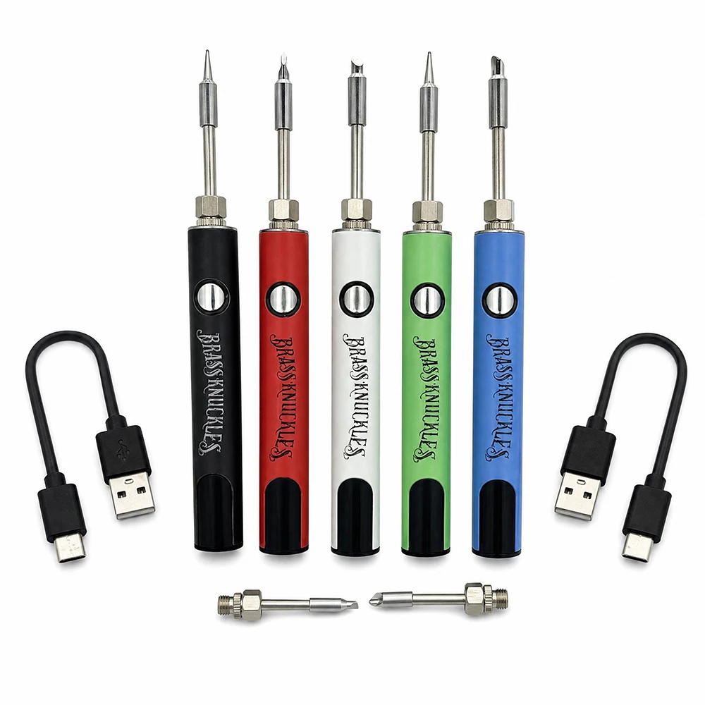 1PC LED Display Screen Welding Heating Tool Pen Brass Knuckles Electric Soldering Iron 510 Thread Battery Voltage Adjustable Pen