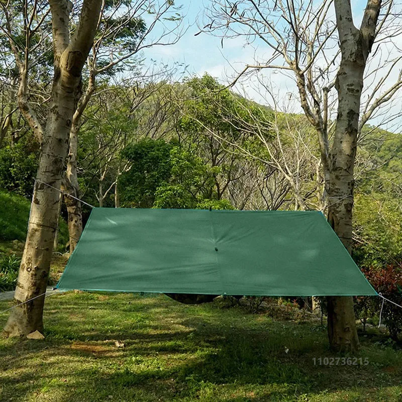 19 Hängematten: Reines Grün, Olivgrün, grünes wasserdichtes Vordach, geeignet für Installation und multifunktionales Outdoor-Camping und – Detail 9