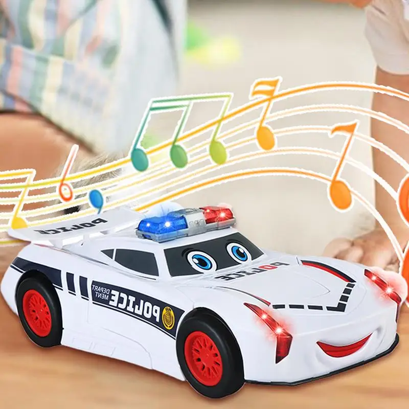 รถของเล่นตำรวจสำหรับเด็กผู้ชายรถหุ่นยนต์ของเล่นมีไฟ LED รถตำรวจรถเชิงสร้างสรรค์แบบโต้ตอบสำหรับเด็กหญิงเด็กชายเด็ก