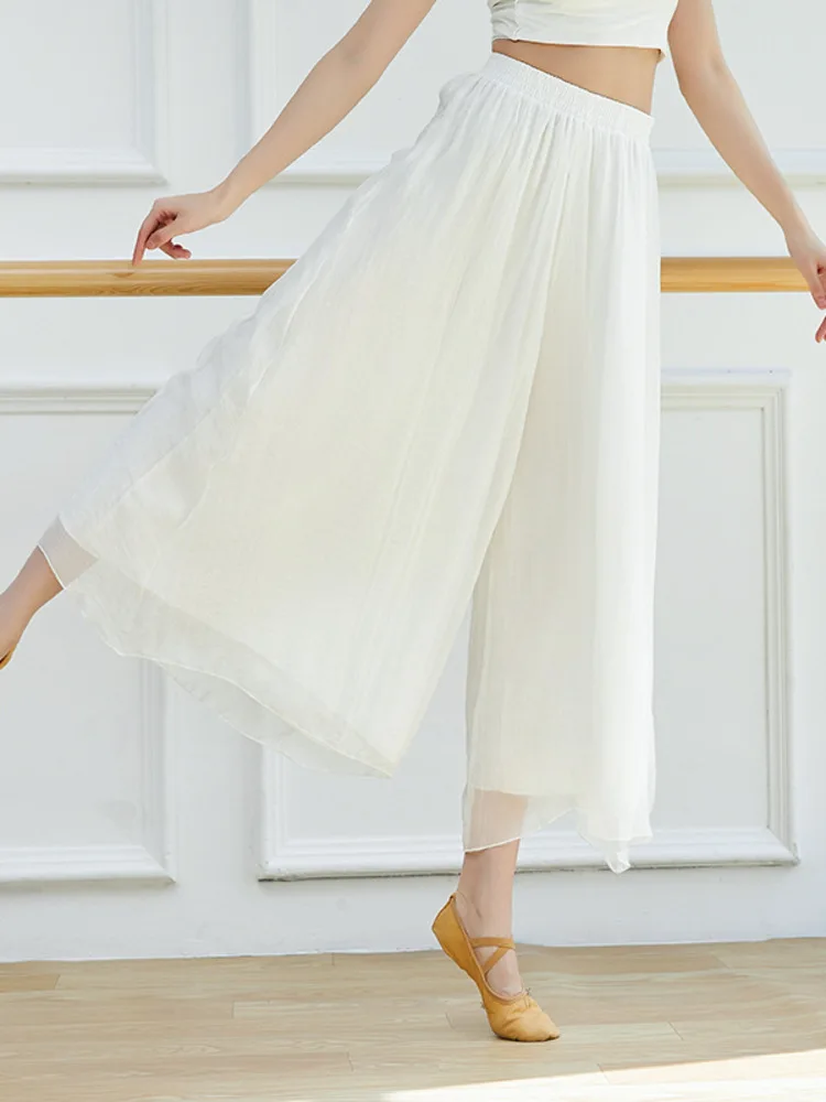 

Dance Competitions Flowing Chiffon Dress Training Female Adult Loose Wide Legged Pants Chinese Style Rhyme Classical Dance Cloth