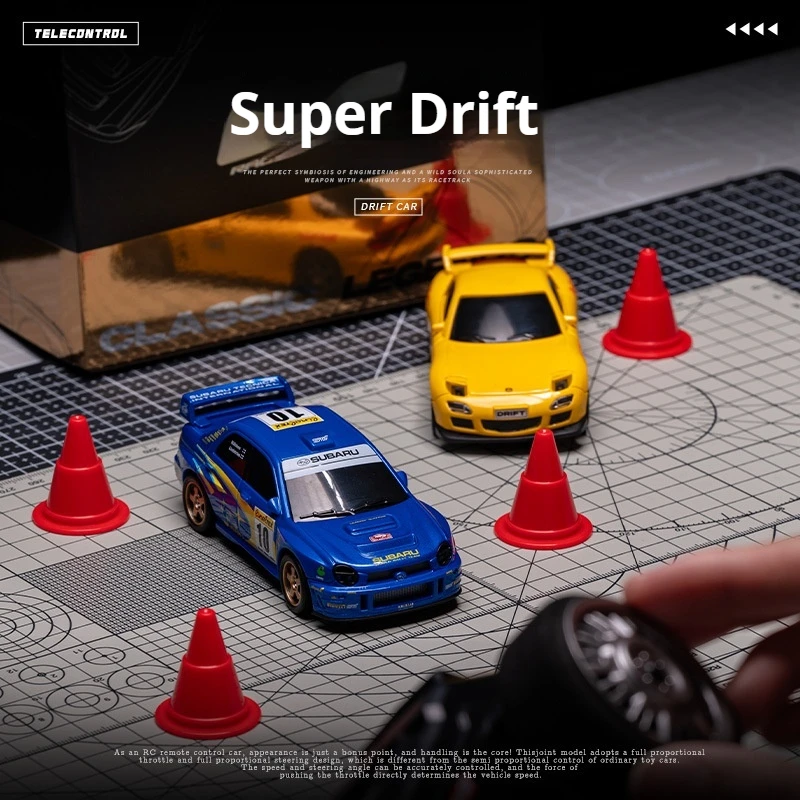 New 1/43 Desktop Mini RC Remote Control Car Drift Car RX7 Racing Remote Control Table Decoration JDM Mosquito Car Boy Gift
