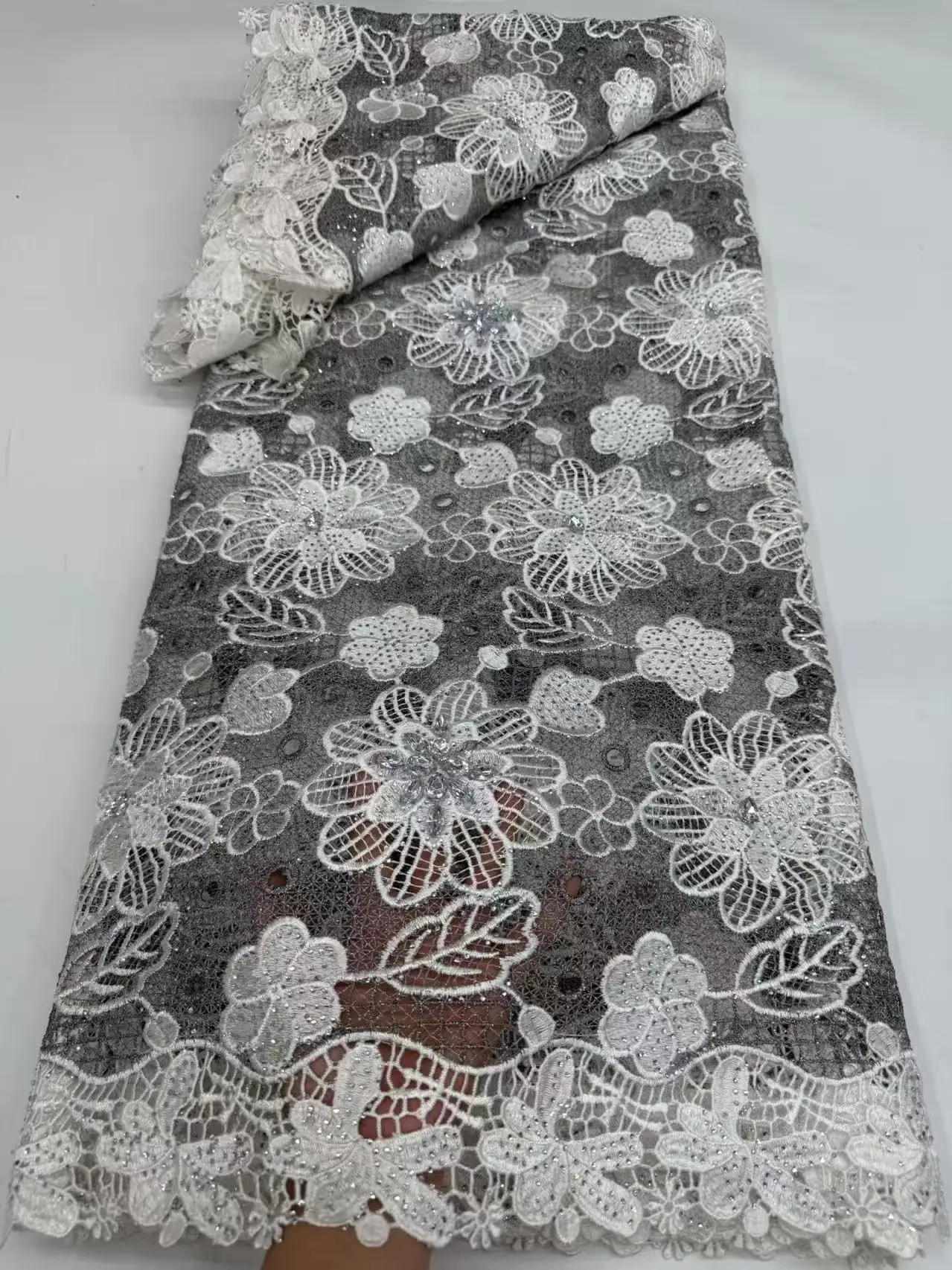 Multicolor Embroidered African Guipure Cord Lace Modern Traditional Inspired Fabric for Garments Cupion Occasional Dress 2026