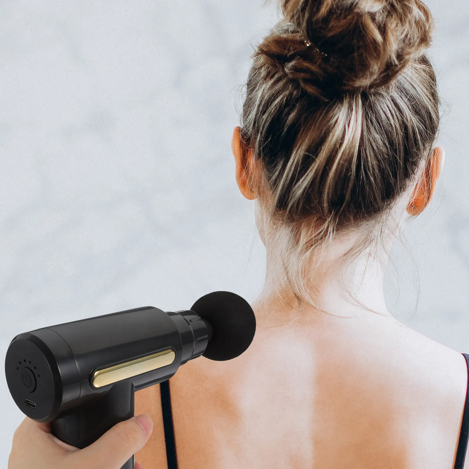 

Fascia Gun Massager 720 Dark Night Black Button Edition Electrical Muscle Relaxer Deep Tissue Massaging Tool Handheld for Neck