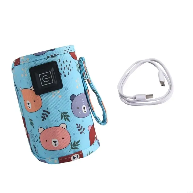 C5AA جميل الدب مزين الحليب Toastier Sleeve 3 تفضيلات الحرارة USB خطة قابلة للنقل #5