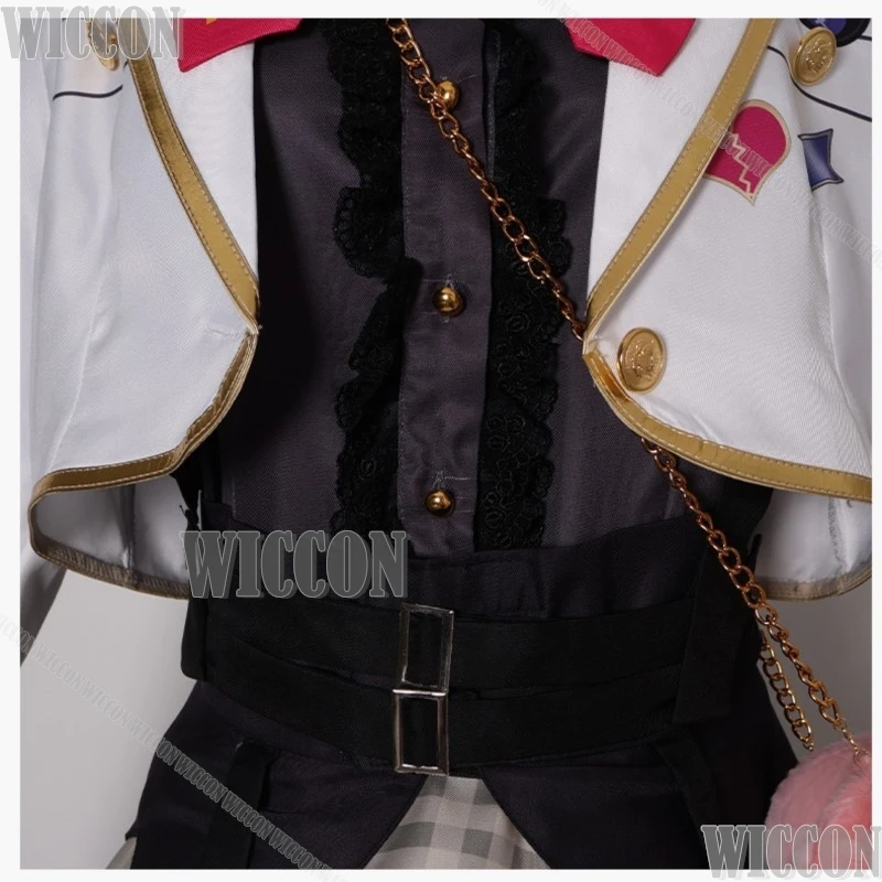 Kawaii Idol Costume White Coat Dress Wig Bow Goth Lolita Halloween Cosplay Nijisanji Vtuber Maria Marionette Navidad Carnaval - view 4