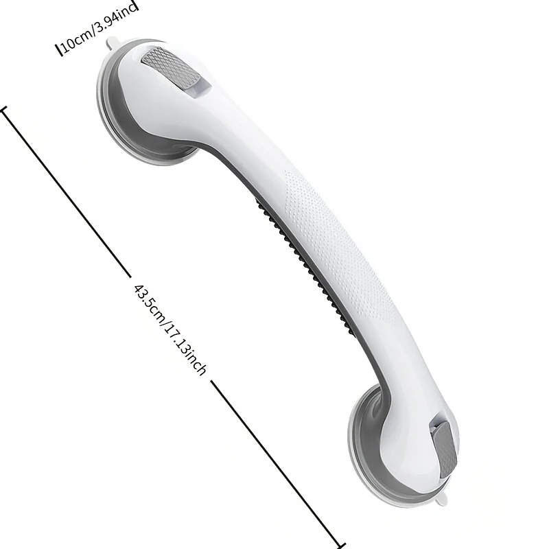 1 Grote maat 17 inch badkamerveiligheidshandgrepen: boren niet nodig, antislip en anti-drop, voetsteun en beenscheerondersteuning, ouderen