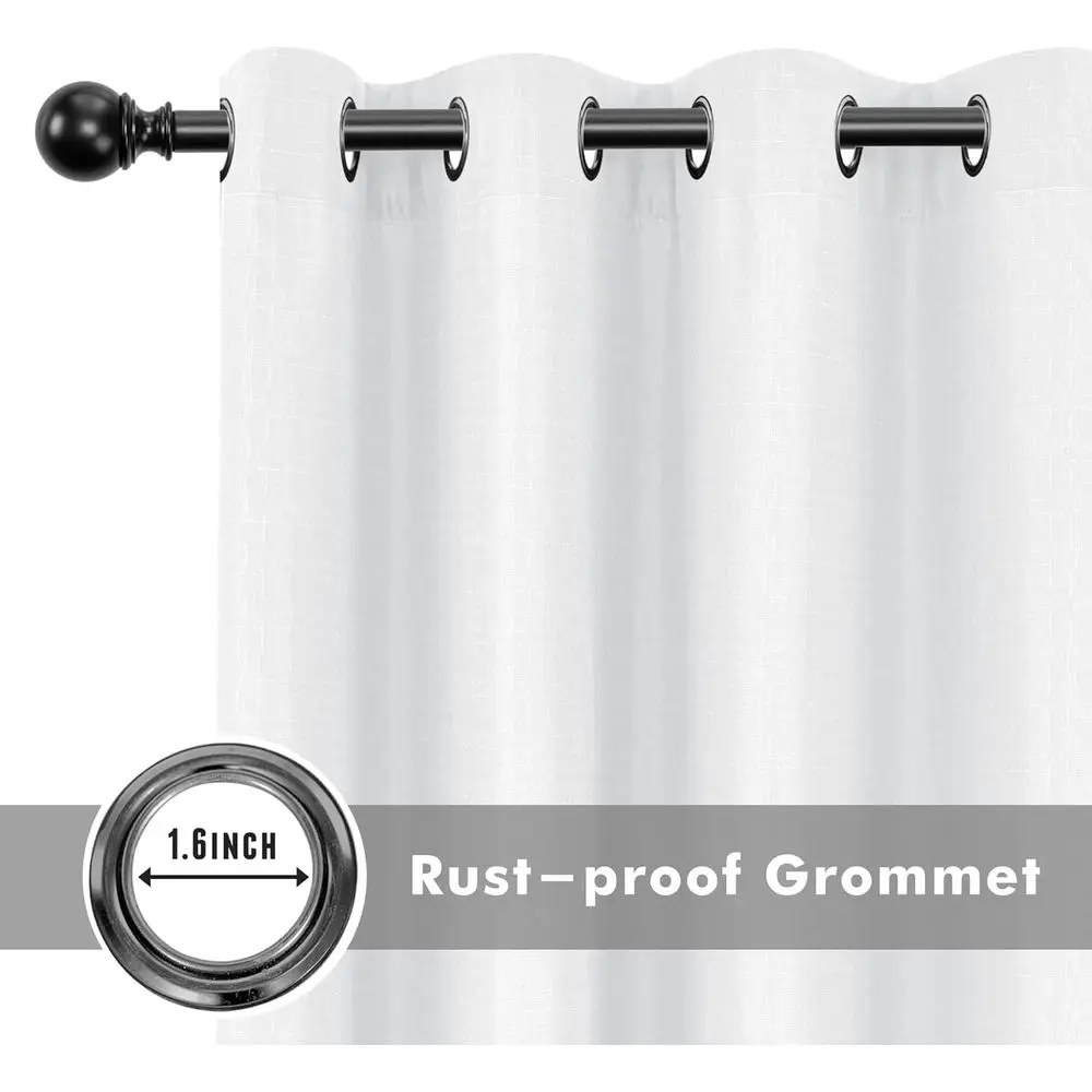 Waterdichte linnen terrasgordijnen, 54 W x 95 L, witte buitengordijnen voor pergola, veranda, tuinhuisje - weerbestendig privacy