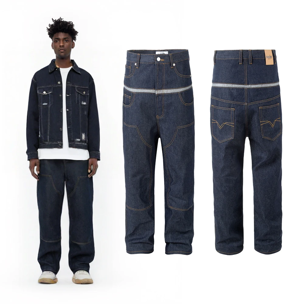 

Baggy Jeans Man‘s Hip hop Street wear Retro vintage Street Style Flame Denim Jeans men's denim pants Casual Japanese Style 2000s